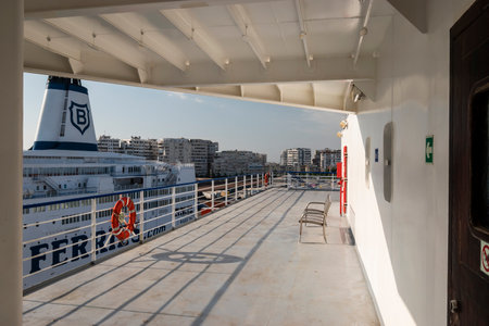 Durres, Albania - June 2019: Passenger Ship docked at Durres Port.