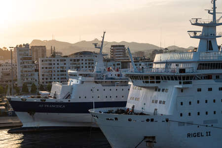Durres, Albania - June 2019: Passenger Ship docked at Durres Port.のeditorial素材