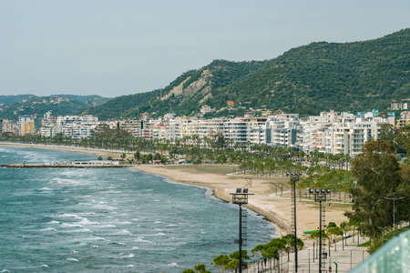 View of Vlora Waterfront Promenade (Lungomare), Albania.の写真素材