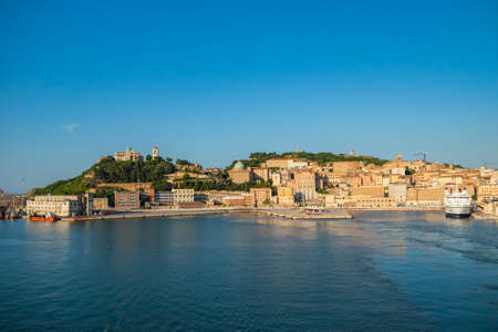 Ancona, Italy - June 2019: View of Ancona port and cityscape.のeditorial素材