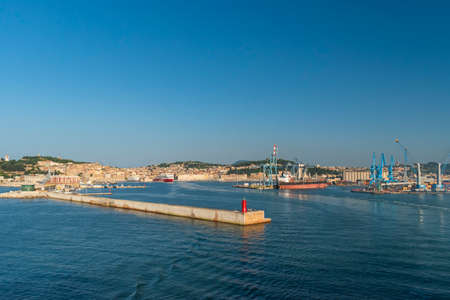 Ancona, Italy - June 2019: View of Ancona port and cityscape.のeditorial素材
