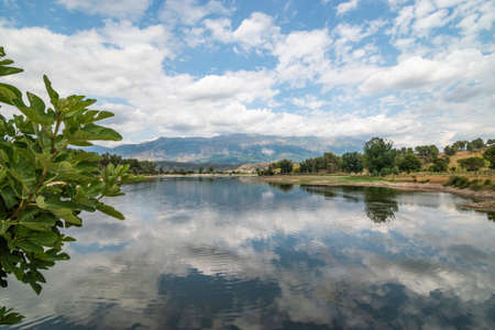 View of Viroi Lake in Gjirokaster, Albania.の写真素材