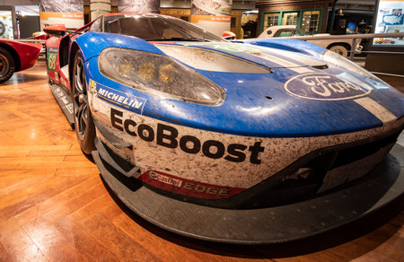 Dearborn, Mi, Usa - March 2019: The 2016 Ford GT car who won the Le Mans race presented in the Henry...