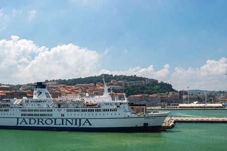Ancona, Italy - June 2019: Liner Ship docked at Ancona Port.のeditorial素材