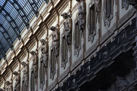 Architecture in Milan, Italy - richly sculptured vaultの写真素材