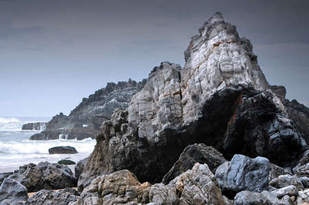 Rocks in the portuguese coastline. Picture taken in Almosaemeの写真素材