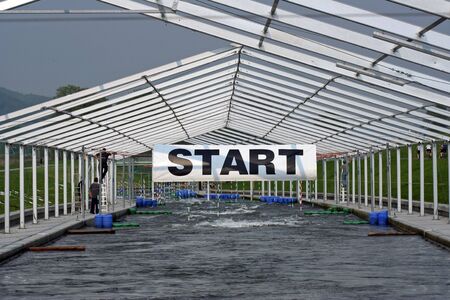 Start line at the kayak course. Picture taken in Krakow / Poland
