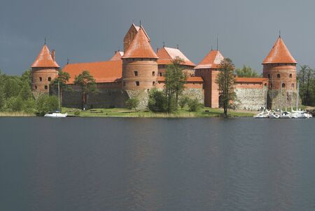Castle with red roof. Picture taken in Trakai / Lithuania