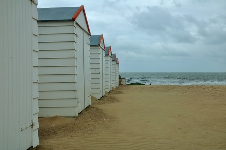 The North Sea and docks for boats.の写真素材