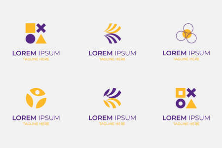 Collection logo for your business, Flat design.