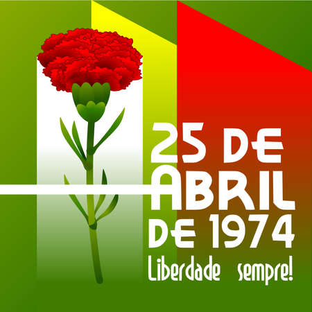 Poster commemorating the date of April 25, 1974. Vector illustration.のイラスト素材