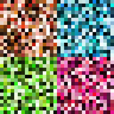 Abstract frame with square tiles in random colors. Vector illustration.のイラスト素材