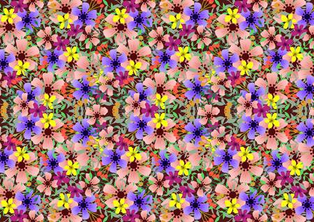 Background with floral pattern. Vector illustration.