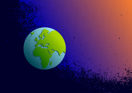 Background with planet earth. Vector illustration.