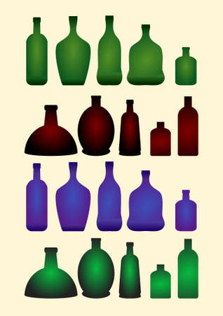 Set of glass bottles. Vector illustration.のイラスト素材