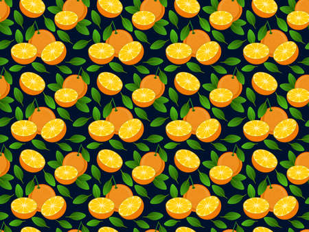 Background with seamless pattern with stylized citrus fruitの写真素材