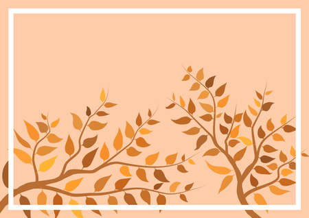 Illustration on background or wallpaper with tree branches with their leaves. Ideal for integrating...