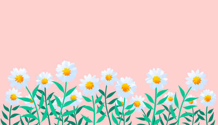 Illustration with floral background. Flowers, marigolds in stylized style. Digital art.の写真素材