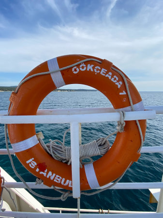Canakkale, Turkey- May 13, 2019: GÃ¶kceada(imbros) transportation is made by ferry departing from Kabatepe harborのeditorial素材