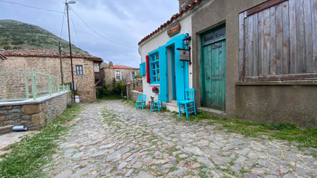 Gokceada, Turkey - May 18, 2023; Old Bademli is a famous historical village in Gokceada (Imbros) island, Aegean Sea, Gokceadaのeditorial素材