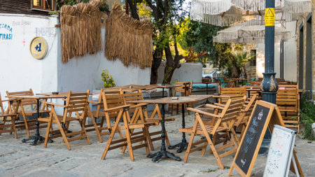 Street cafe in Sharm El Sheikh, Egyptの写真素材