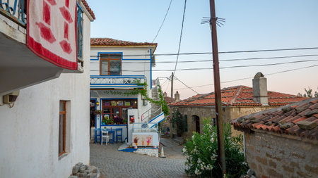 Street view of old town in Nessebar, Bulgaria, Europeの写真素材