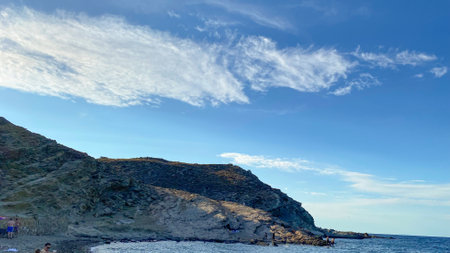 Yildizkoy beach view in Gokceada, Canakkale, Turkey.Yildizkoy is one of the most touristic beaches in Gokceada. Canakkale Turkeyの写真素材