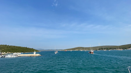 Panoramic view of the coast of Sigacik Seferihisar, Turkey