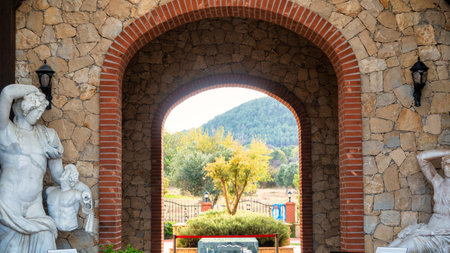 Canakkale, Turkey, November 12,2023; Asmadan Wine Museum, located in Kilitbahir district of Ãanakkale, contains artifacts from the history of Anatolian winemakingのeditorial素材