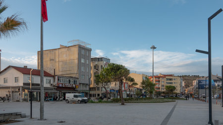 Eceabat, Canakkale, Turkey - Nov, 12,2023: Eceabat District of Ãanakkale Province in the European continent. It is on the shore of the Dardanelles Strait.のeditorial素材