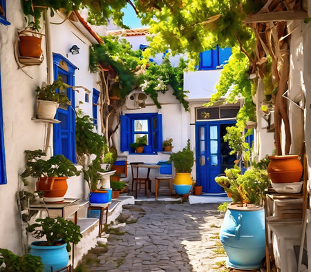 Greece, Mykonos, the picturesque village in Cycladesの素材