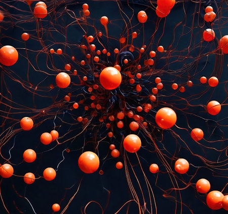 3d illustration of neuron cell and neurons, nervous system, computer generated imagesの素材