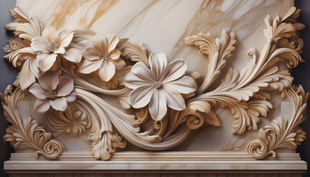 Vintage baroque ornamentle wall. Luxury backgroundの素材