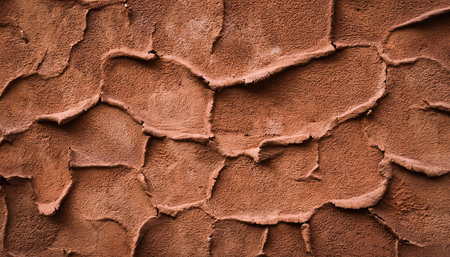 Texture of a brown wall with cracks. Abstract background for design.の素材