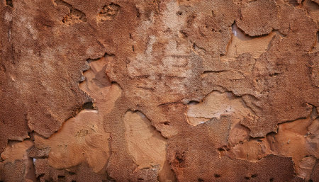 Background texture of old rustic wall covered with brown stuccoの素材