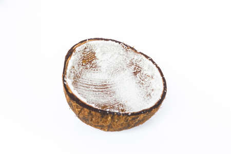coconut shell isolate on white backgroundの写真素材
