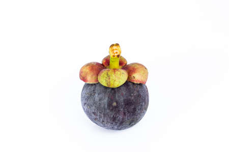 Mangosteen isolate on white backgroundの写真素材