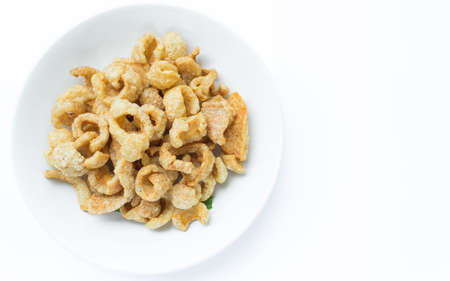 Pork rinds is a local food in northern thailand.の写真素材
