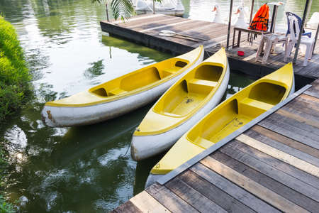 Canoe for rowing in Lumpini park, Bangkok Thailandの写真素材