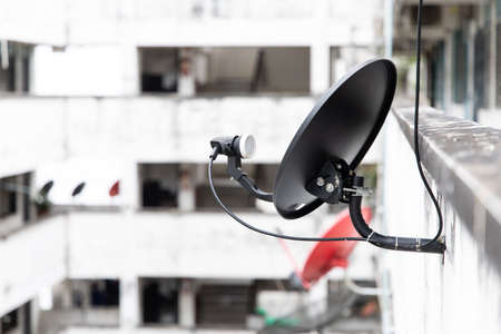 Satellite dish on wall