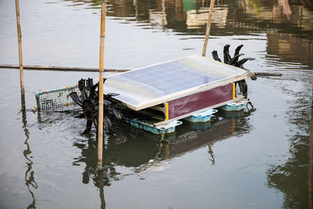 water turbine with solar energyの写真素材