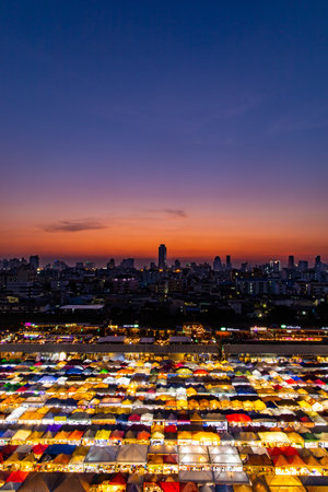 BANGKOK, THAILAND - April 22, 2019 : Train Night Market Ratchadaのeditorial素材
