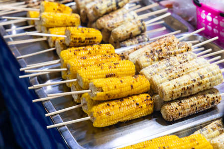 Grilled sweet corn at night market.