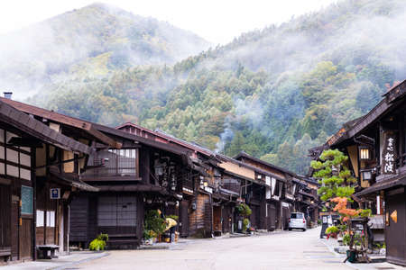 NAGANO, JAPAN - October 19, 2019 : Narai (Narai-juku)  on the Nakasendo trail, Nagano Prefecture,...
