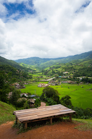 Beautiful landscape of Sapan Village in Nan Province, Thailand.の写真素材