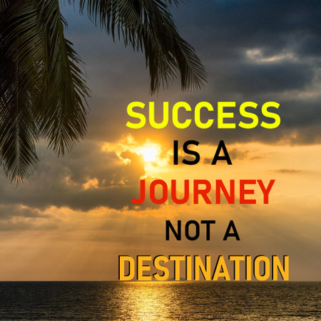 Inspirational motivational quote. Success is a journey, not a destination.の写真素材