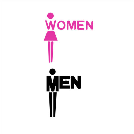 Wc toilet restroom women men signのイラスト素材