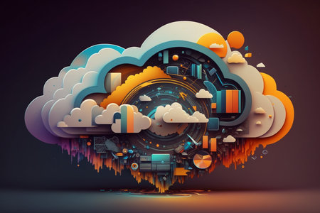 Cloud computing technology concept Futuristic, Generative AI
