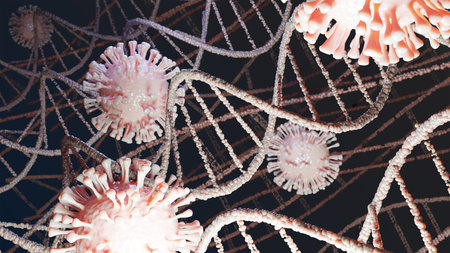 DNA molecule structure background. 3D Realistic Render