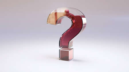 3d render illustration of colorful question mark icons, 3d renderの写真素材